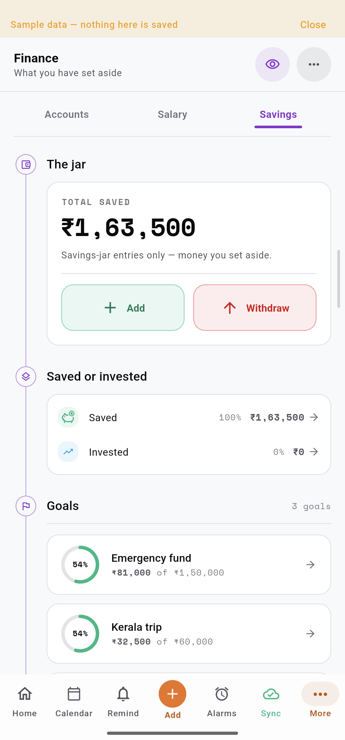 Savings & goals for Give your savings a destination.