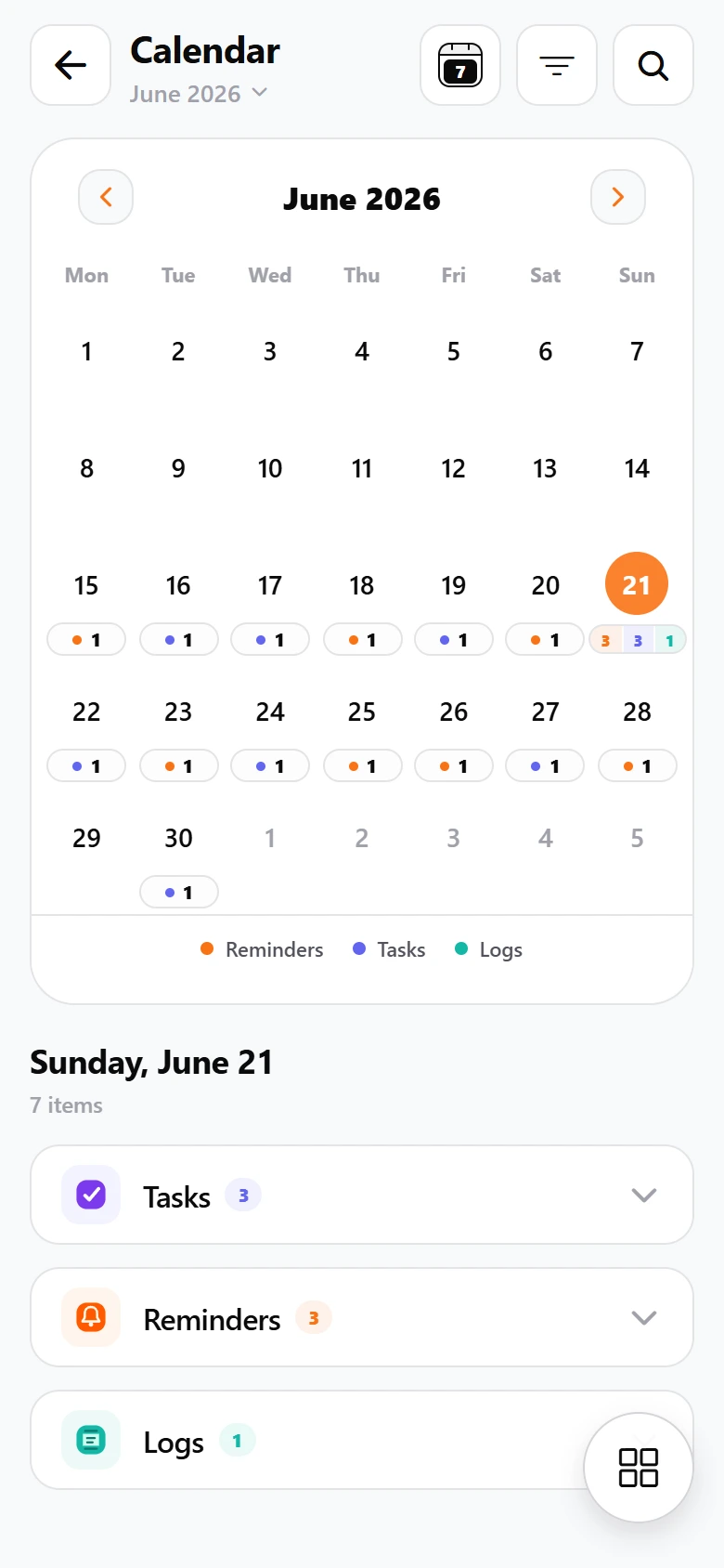 Trakven calendar
